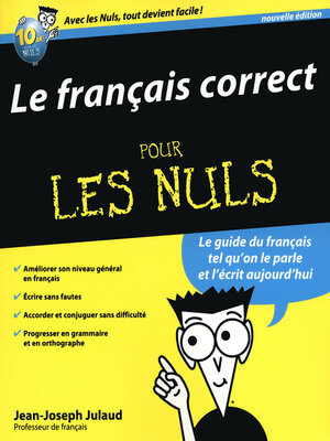 cover image of Le français correct pour les nuls